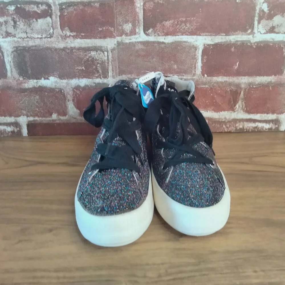Zara Girls Size 5.5 Shoes Sparkle Sneakers NWT EU 36 - Picture 2 of 8